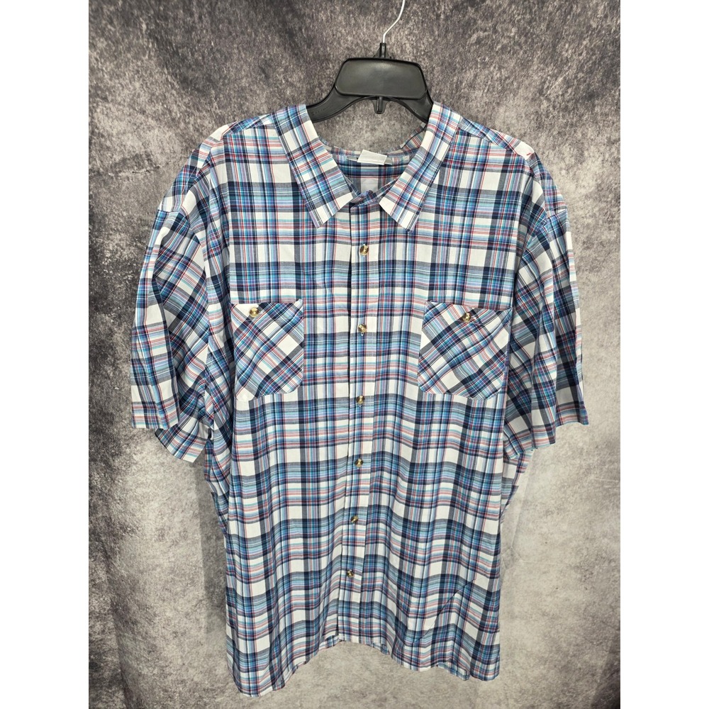 KingSize Special Edition Shirt Mens 4XL Blue Button Up Short Sleeve Workwear